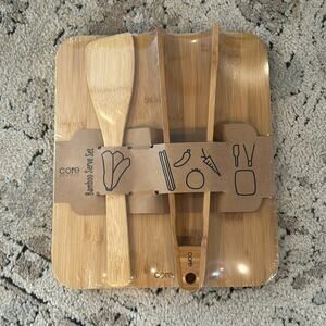 Core Bamboo Wood Serving Utensil and Cutting Board Gift Set